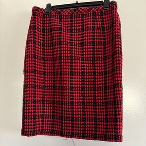 Coldwater Creek plaid, black and red straight skirt, never worn, size 12